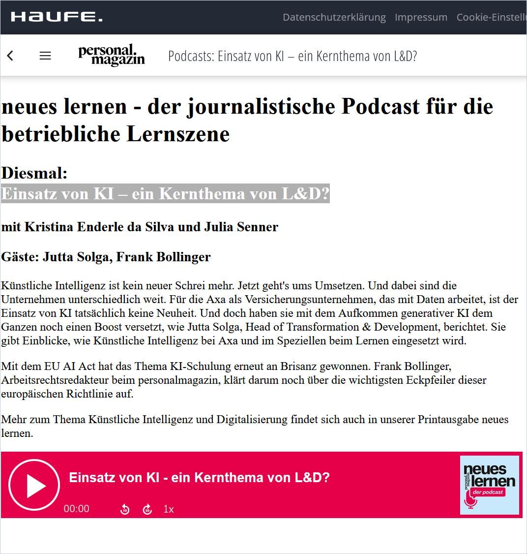 Einsatz von KI – ein Kernthema von L&D? cover