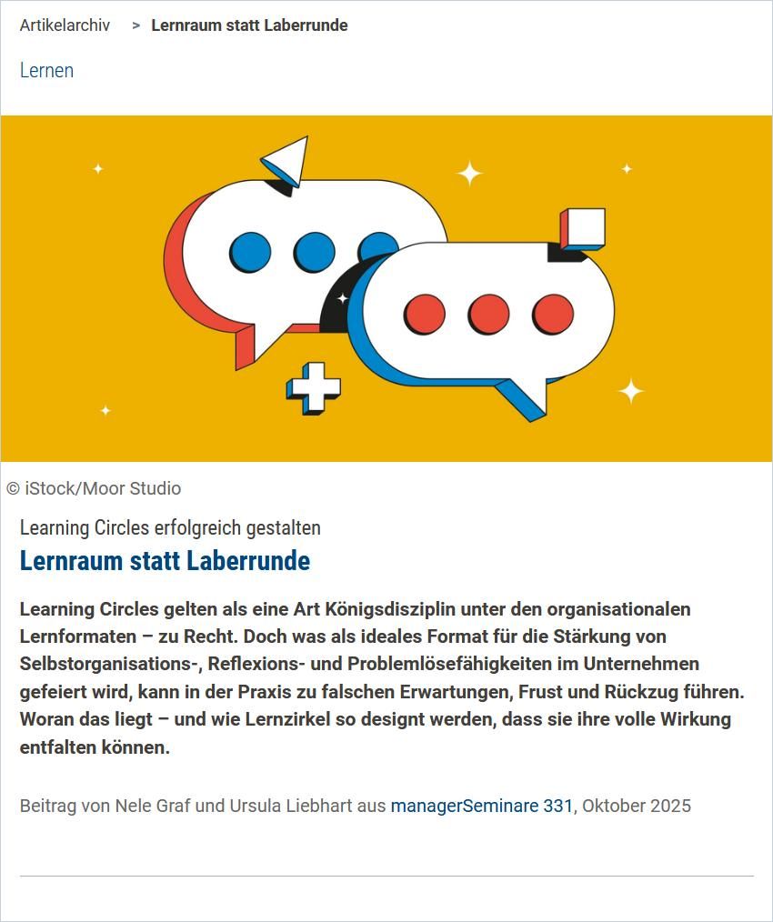 Lernraum statt Laberrunde cover