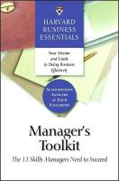 Manager&rsquo;s Toolkit