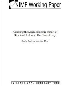 Assessing the Macroeconomic Impact of Structural Reforms: The Case of Italy