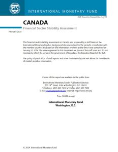 Canada – Financial Sector Stability Assessment