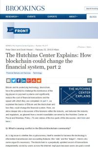 The Hutchins Center Explains: How Blockchain Could Change the Financial System, Part 2