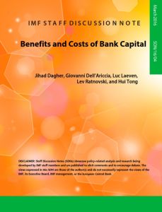 Benefits and Costs of Bank Capital