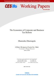 The Economics of Corporate and Business Tax Reform