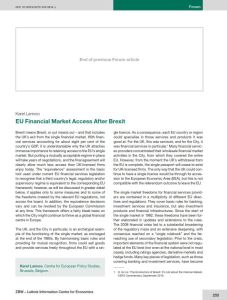 EU Financial Market Access After Brexit
