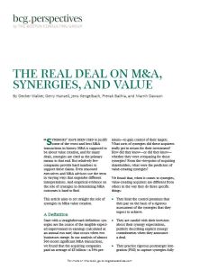 The Real Deal on M&A, Synergies, and Value