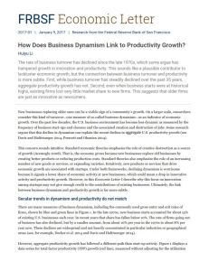 How Does Business Dynamism Link to Productivity Growth?