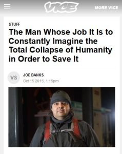 The Man Whose Job It Is to Constantly Imagine the Total Collapse of Humanity in Order to Save It