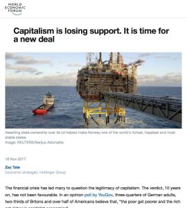 Capitalism is losing support. It is time for a new deal