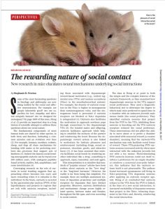 The Rewarding Nature of Social Contact