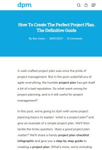 How to Create the Perfect Project Plan
