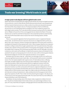 Trade War Brewing?