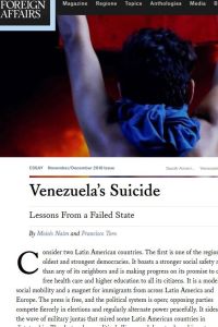Venezuela’s Suicide