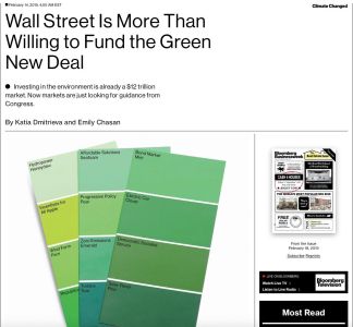 Wall Street Is More Than Willing to Fund the Green New Deal