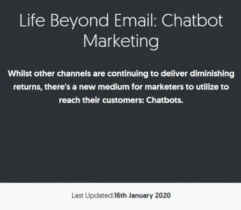 Life Beyond Email: Chatbot Marketing