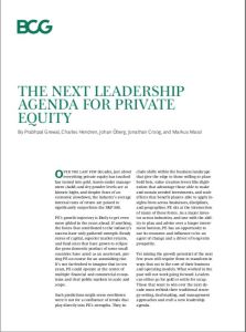 The Next Leadership Agenda for Private Equity