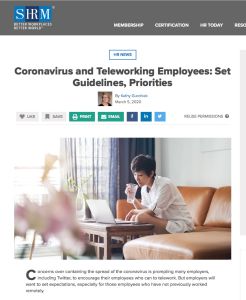 Coronavirus and Teleworking Employees: Set Guidelines, Priorities