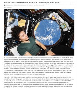 Astronaut Jessica Meir Returns Home to a “Completely Different Planet”