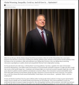 Global Warming. Inequality. Covid-19. And Al Gore Is…Optimistic?