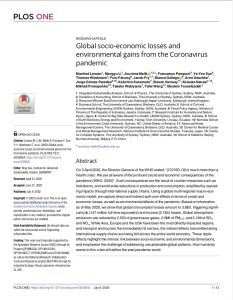 Global Socio-Economic Losses and Environmental Gains from the Coronavirus Pandemic