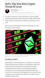 DeFi: The Hot New Crypto Trend Of 2020