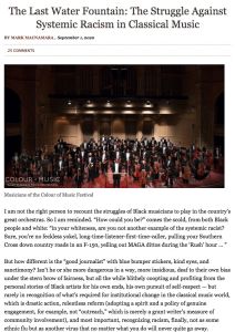 The Last Water Fountain: The Struggle Against Systemic Racism in Classical Music