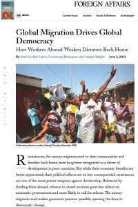 Global Migration Drives Global Democracy