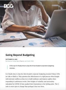 Going Beyond Budgeting