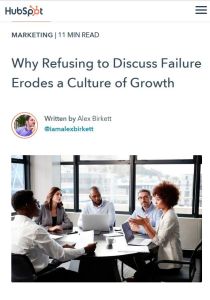 Por qué negarse a hablar del fracaso erosiona una cultura de crecimiento