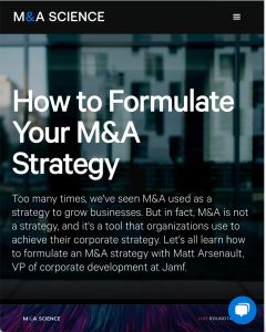 How to Formulate Your M&A Strategy