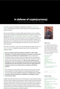 In defense of crypto(currency)