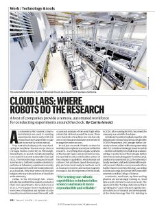 Cloud Labs: Where Robots Do the Research