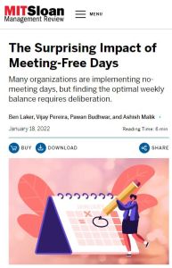 L’impact étonnant des journées sans réunions